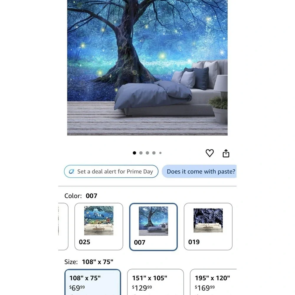 Fantasy Wall Mural Fairy Tree Mystic Forest Photo Wallpaper 108x75 Blue Decor